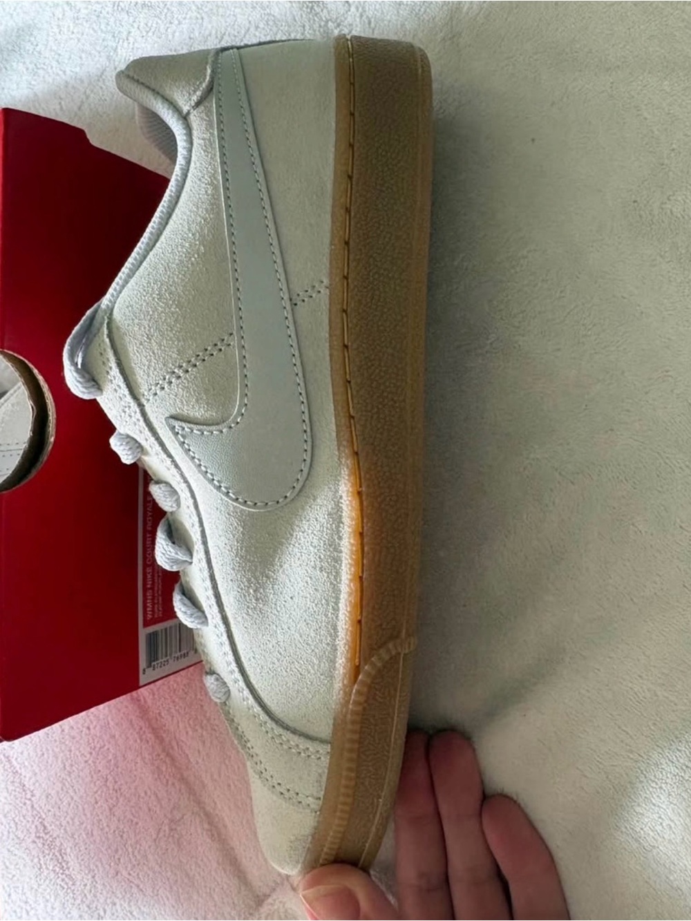 Nike women’s Suede Sneaker in Off-White with Gum Sole